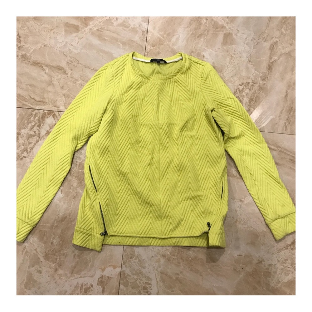 Tibi Highlighter Yellow Sweater sz 6